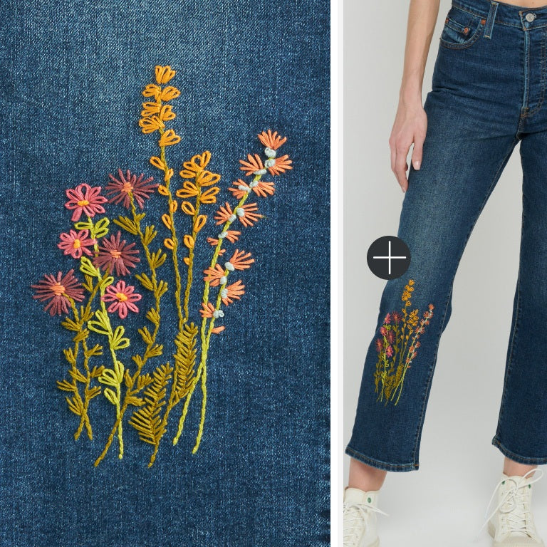 Hand Embroidery on Jeans