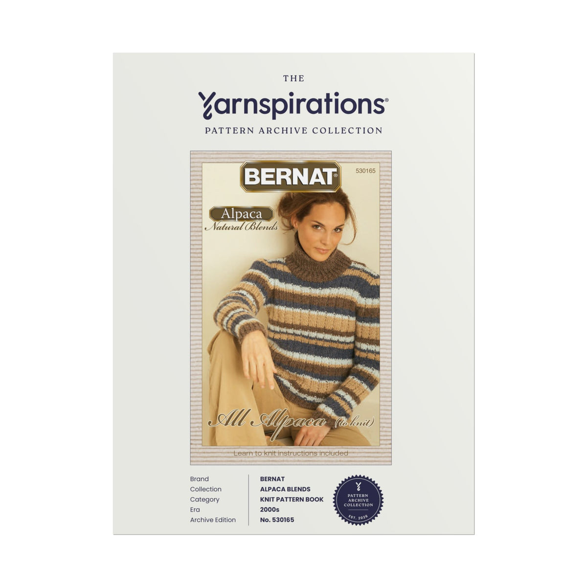 Vintage Bernat Knit & Crochet Pattern Archive Poster | Yarnspirations