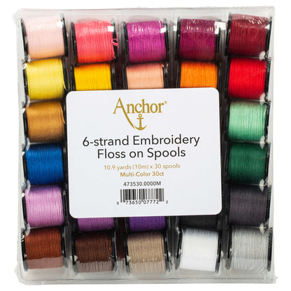 Anchor Embroidery Floss on Spools, 30 Pack Multicolor
