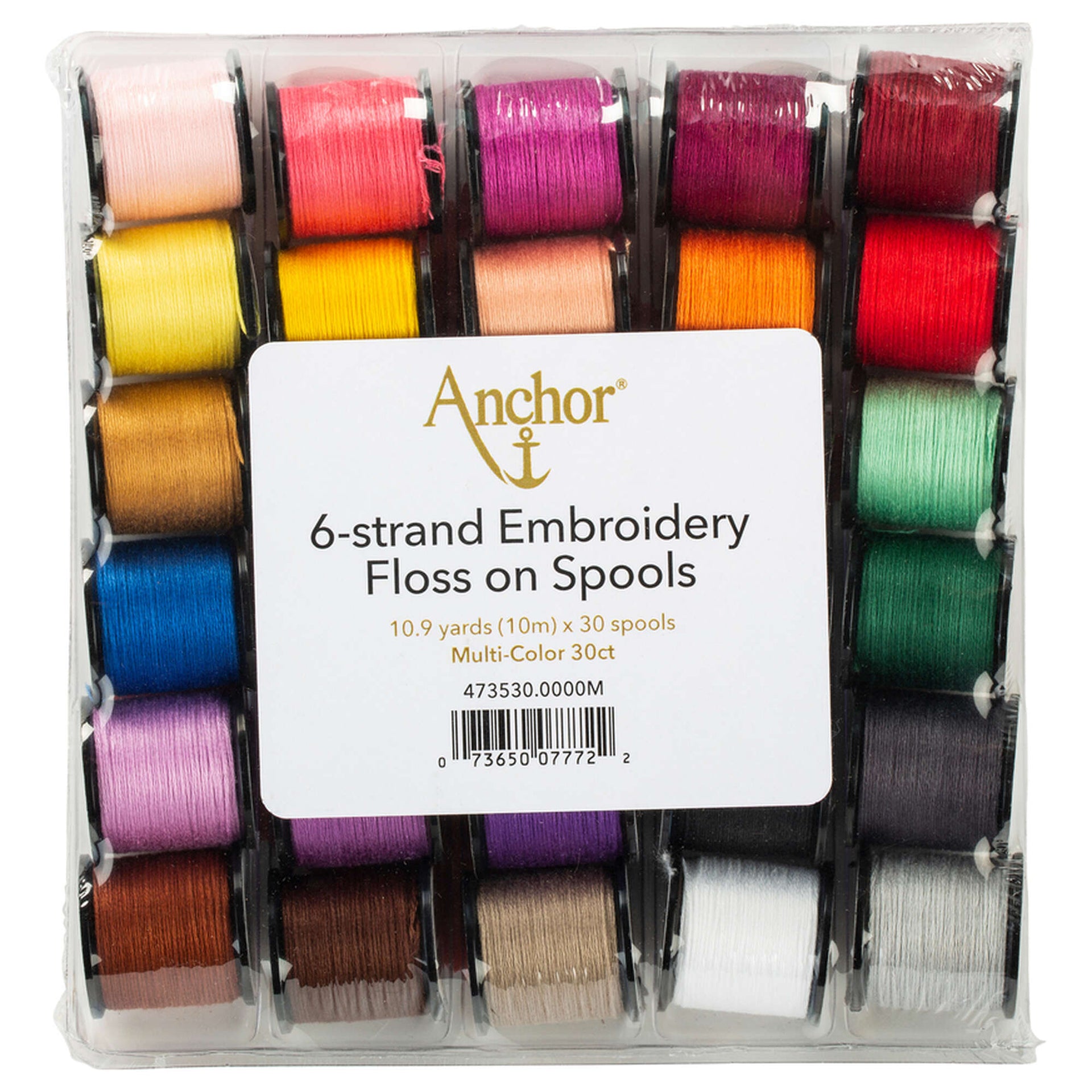 Matassine Per Ricamo Anchor 6 Capi – Cotone Egiziano 100%, Colore Bark Medium, 8,75 Yard, Solidi Al Lavaggio, 12 Matassine