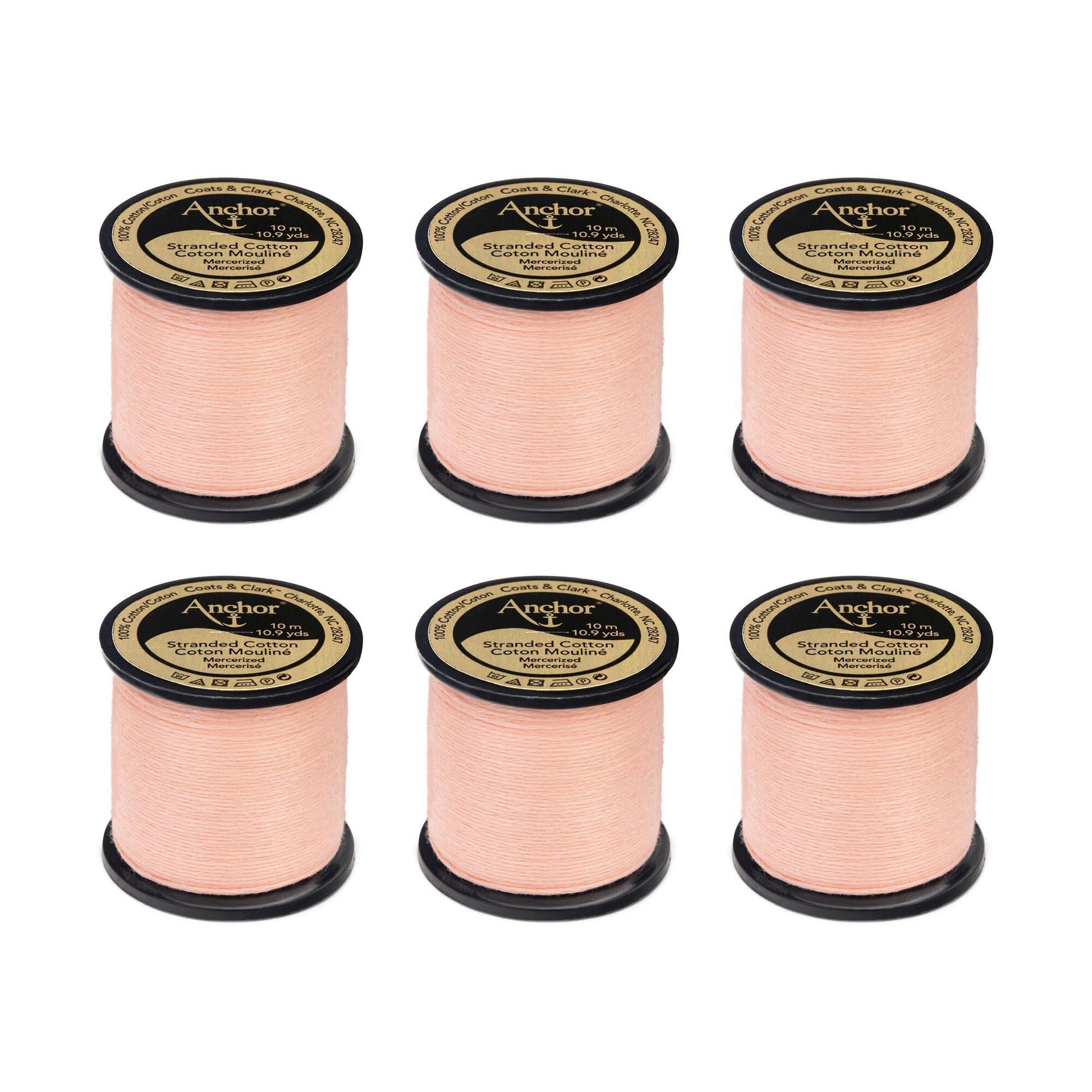 Anchor Spooled Floss 10 Meters (6 Pack) 0006 Salmon Very Light