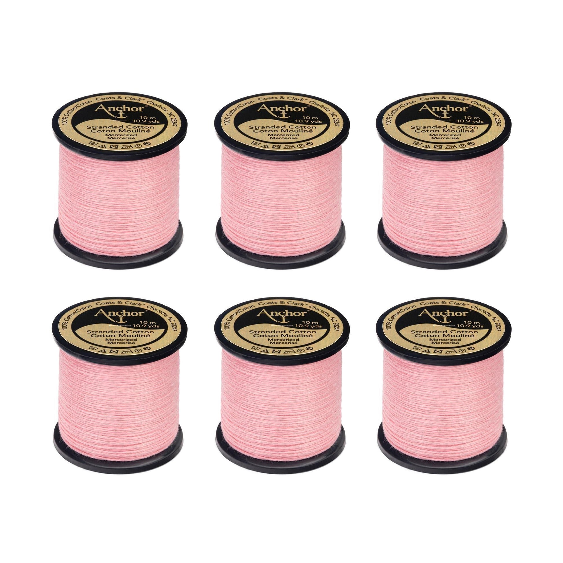 Anchor Spooled Floss 10 Meters (6 Pack) 0024 Carnation Very Light