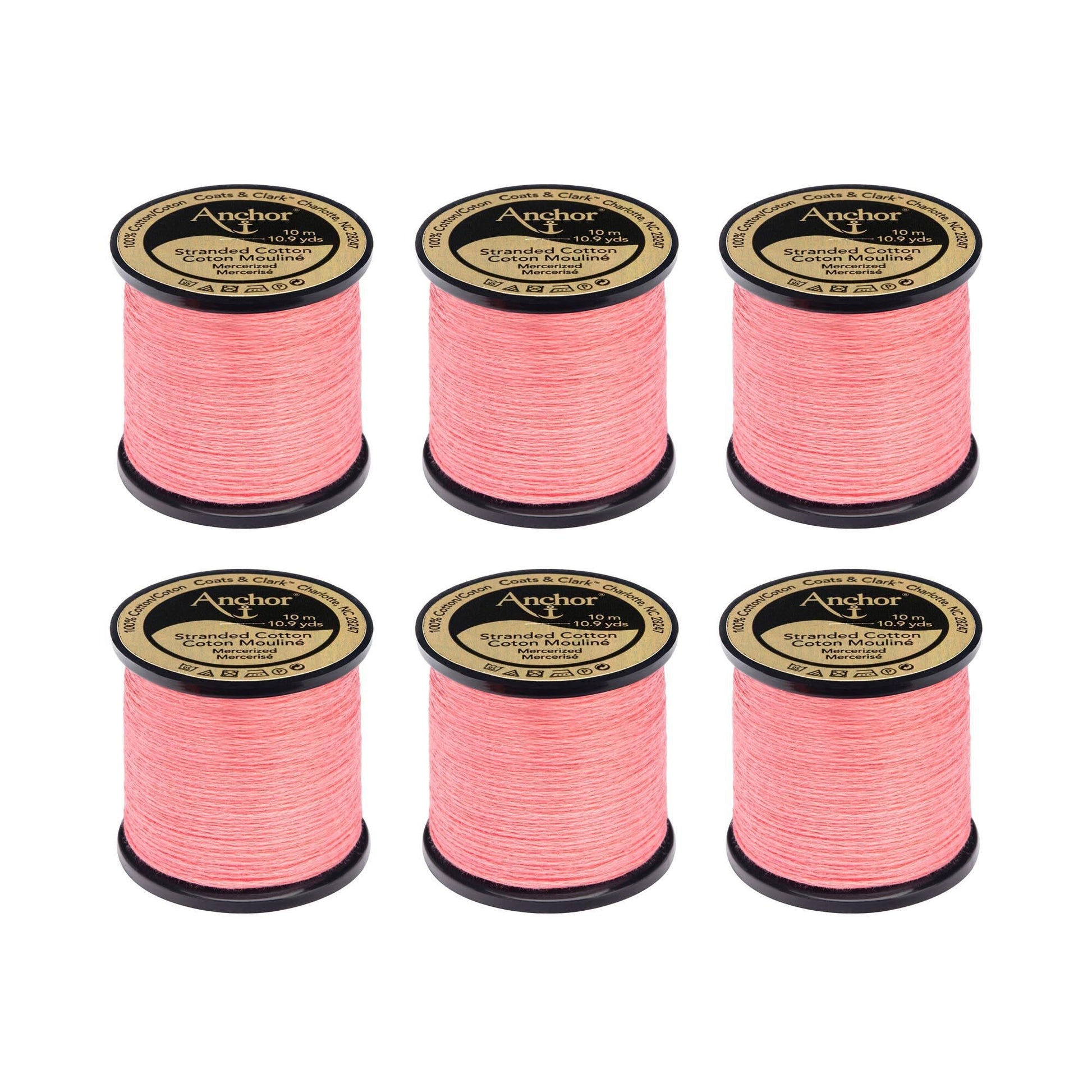 Anchor Spooled Floss 10 Meters (6 Pack) 0031 Blush Light