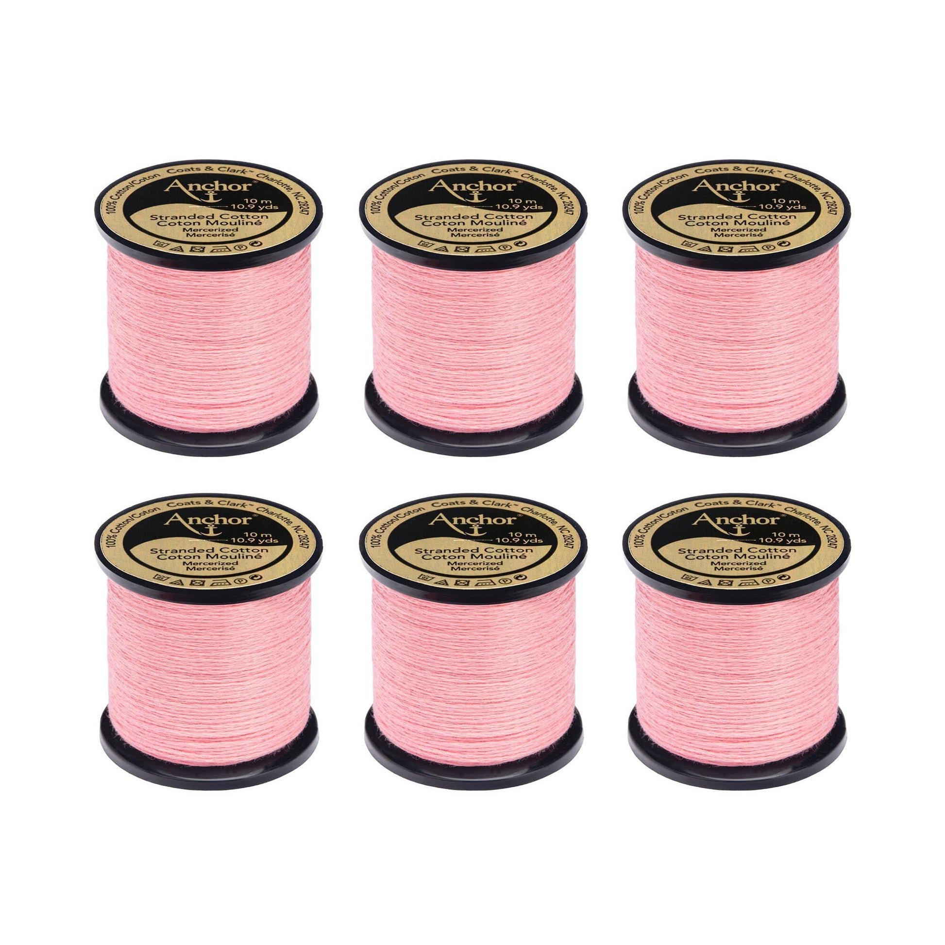 Anchor Spooled Floss 10 Meters (6 Pack) 0036 Blossom Pink Light