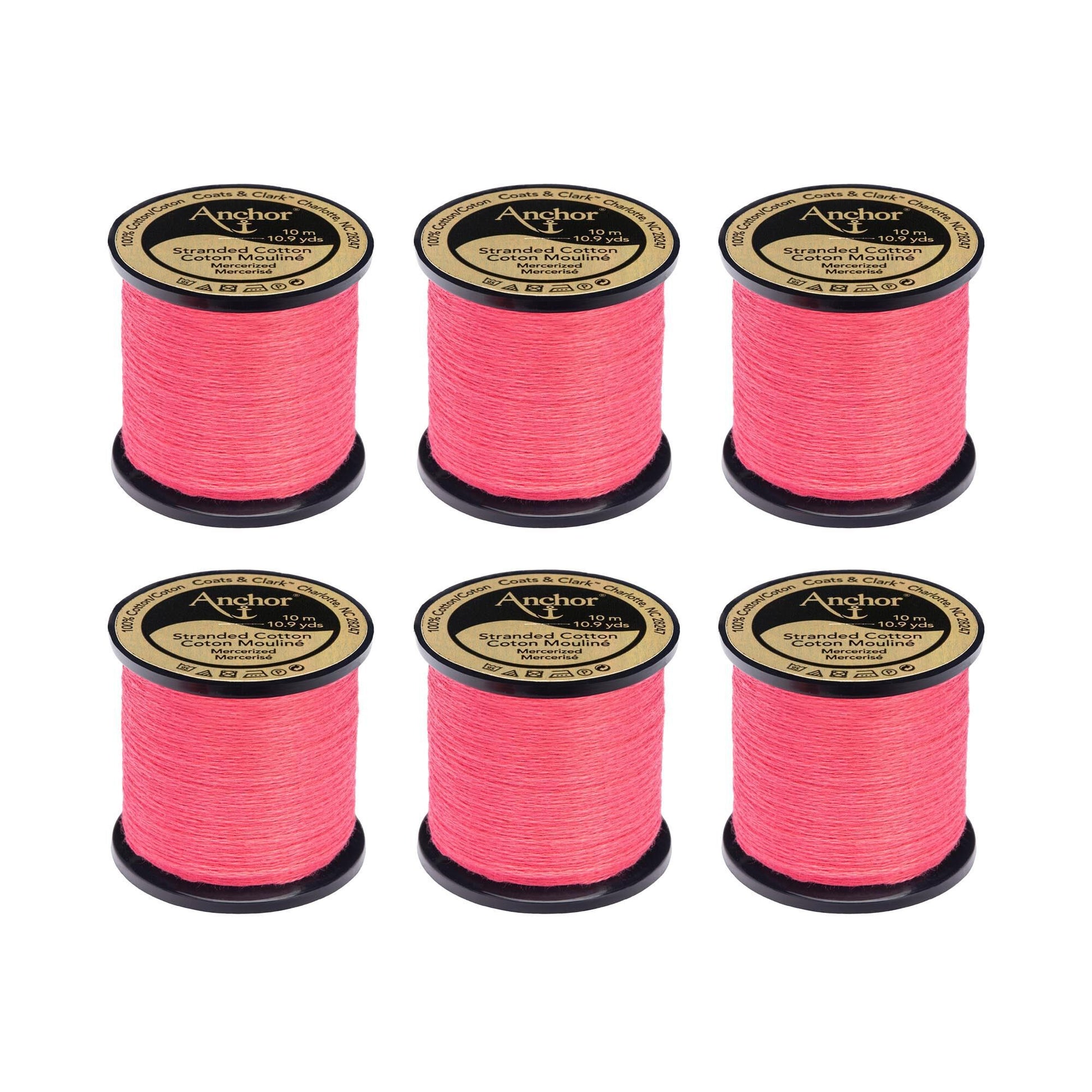 Anchor Spooled Floss 10 Meters (6 Pack) 0038 Blossom Pink Medium
