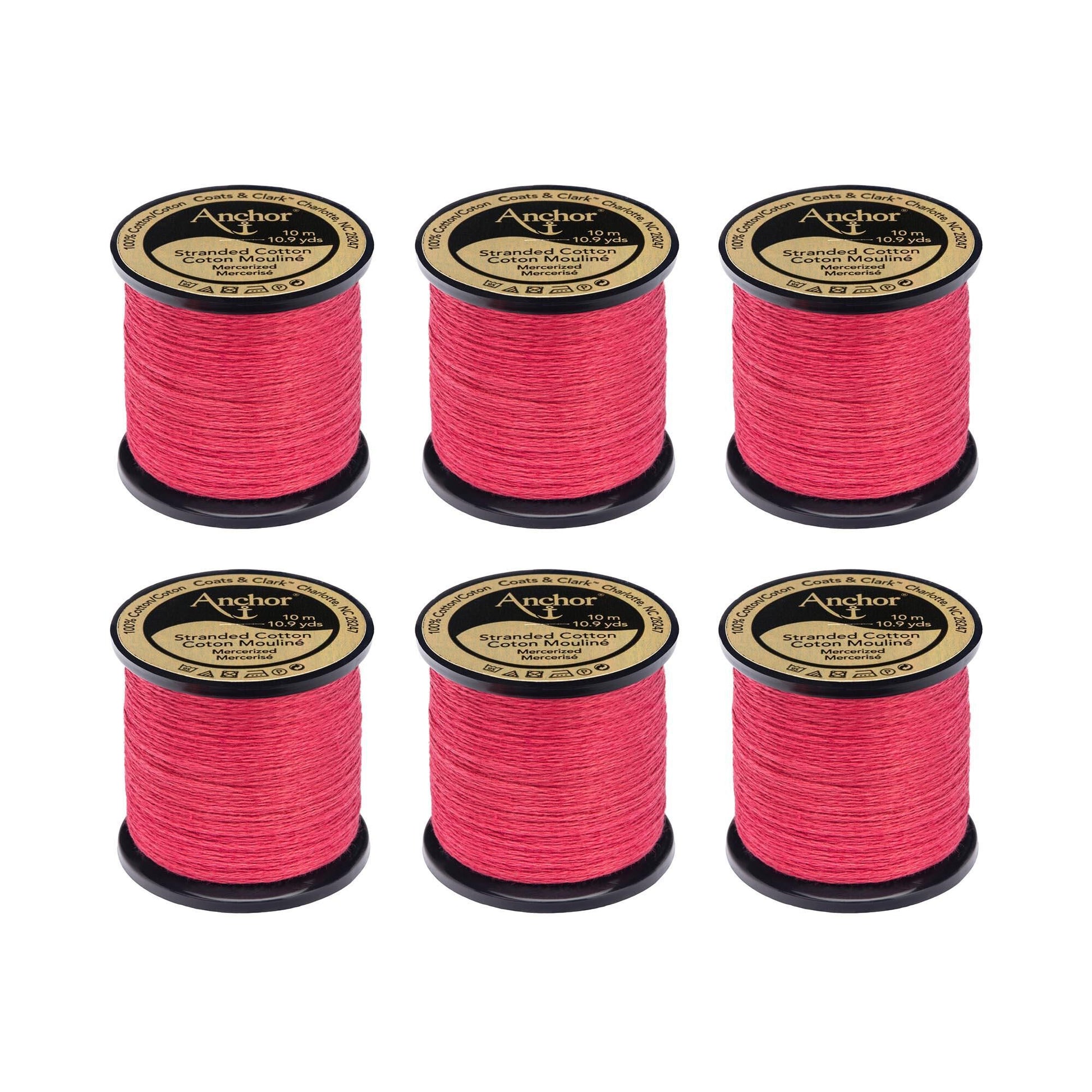 Anchor Spooled Floss 10 Meters (6 Pack) 0039 Blossom Pink Dark