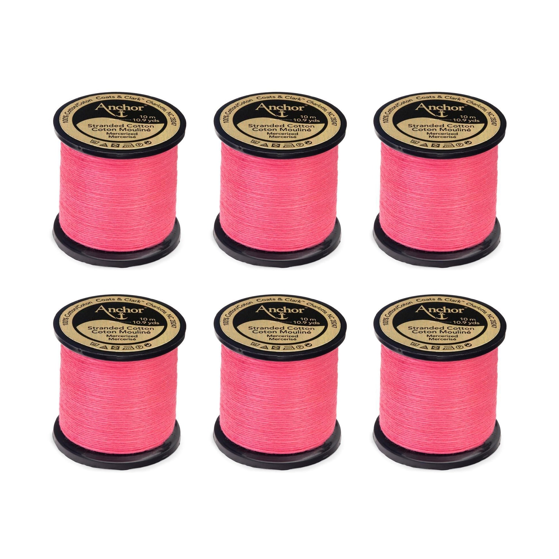 Anchor Spooled Floss 10 Meters (6 Pack) 0040 Carmine Rose Light