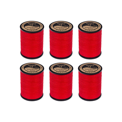 Anchor Spooled Cotton 30 Meters (6 Pack) 0046 Crimson Red