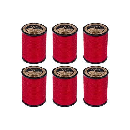 Anchor Spooled Cotton 30 Meters (6 Pack) 0047 Carmine Red