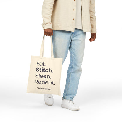 Eat. Stitch. Sleep. Repeat. Canvas Tote Bag Eat. Stitch. Sleep. Repeat. Canvas Tote Bag