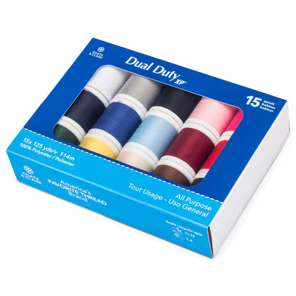 Coats & Clark Dual Duty XP All Purpose Sewing Thread Set, 15 Spools Multi