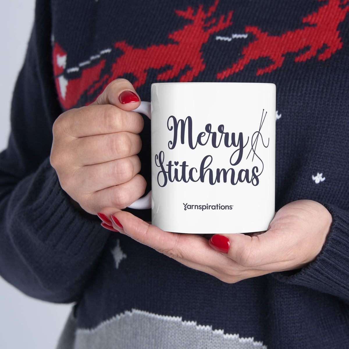 Knitting Holiday Ceramic Mug | Yarnspirations