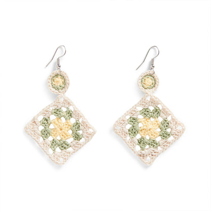Aunt Lydia’s Crochet Granny Square Earrings Crochet Earrings made in Aunt Lydia's Classic Crochet Thread
