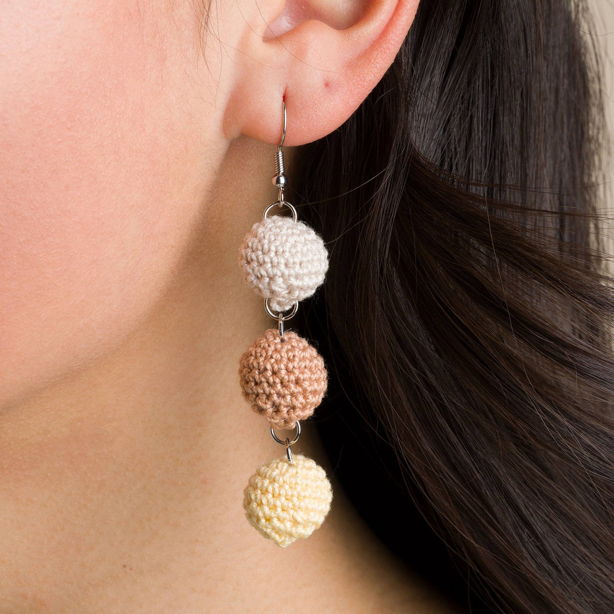 Crochet Earrings made in Aunt Lydia's Classic Crochet Thread
