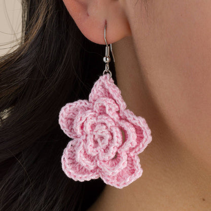 Aunt Lydia’s Crochet Rose Earrings Orchid Pink