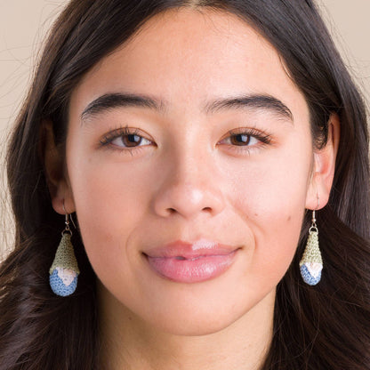 Aunt Lydia’s Crochet Gnome Earrings Crochet Earrings made in Aunt Lydia's Classic Crochet Thread