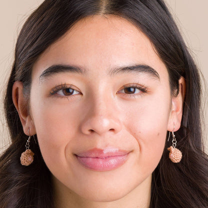 Aunt Lydia’s Crochet Tiny Cat Earrings Crochet Earrings made in Aunt Lydia's Classic Crochet Thread