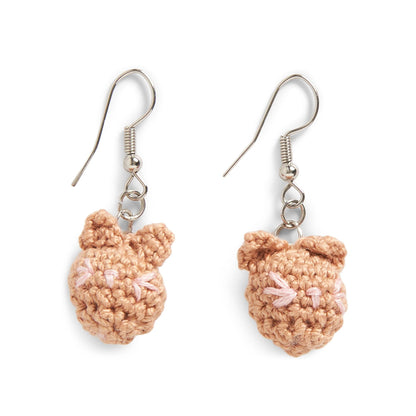 Aunt Lydia’s Crochet Tiny Cat Earrings Crochet Earrings made in Aunt Lydia's Classic Crochet Thread