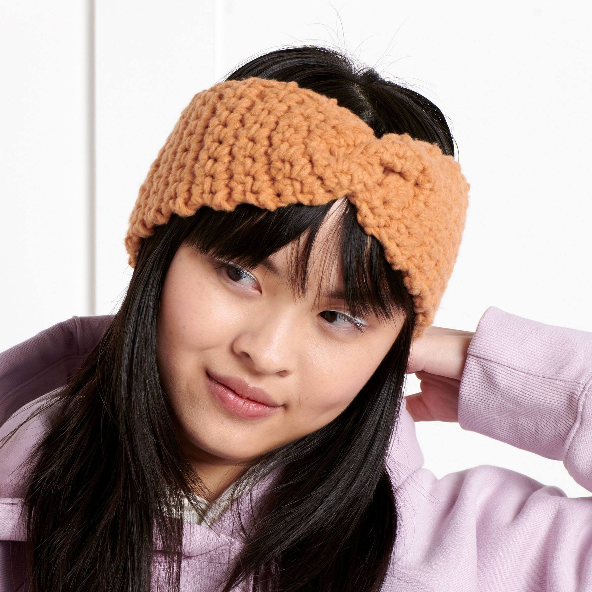 Free Bernat Beginner Do The Twist Crochet Headband Pattern