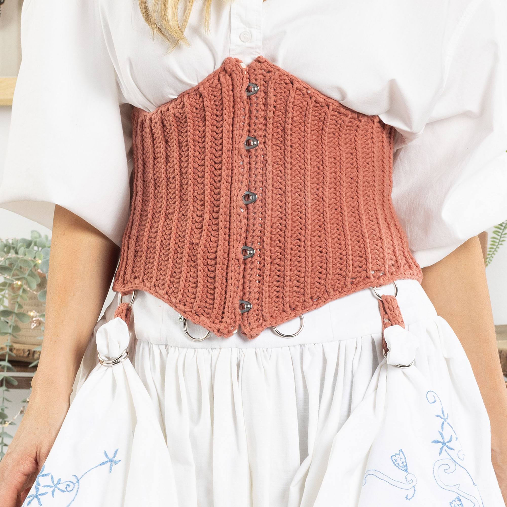 Free Bernat Crochet Corset Belt Pattern | Yarnspirations Free Bernat Crochet Corset Belt Pattern | Yarnspirations