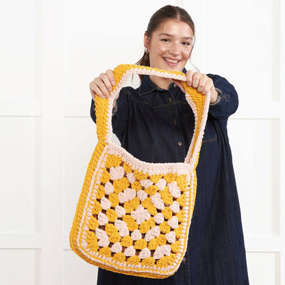 Bernat Crochet Big Granny Tote Crochet Tote Bag made in Bernat Blanket Yarn
