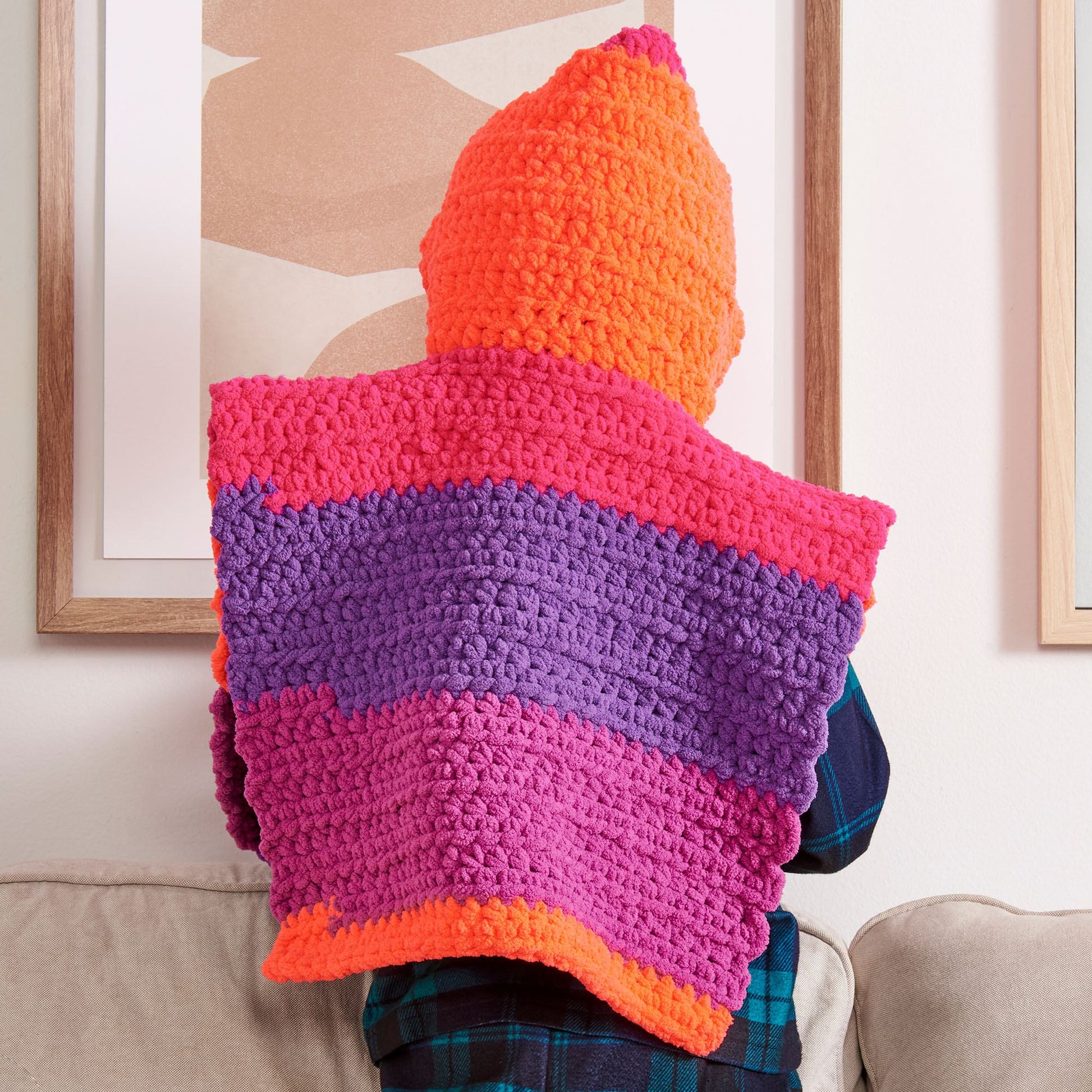 Free Bernat Rainbow Rascals Crochet Poncho Pattern