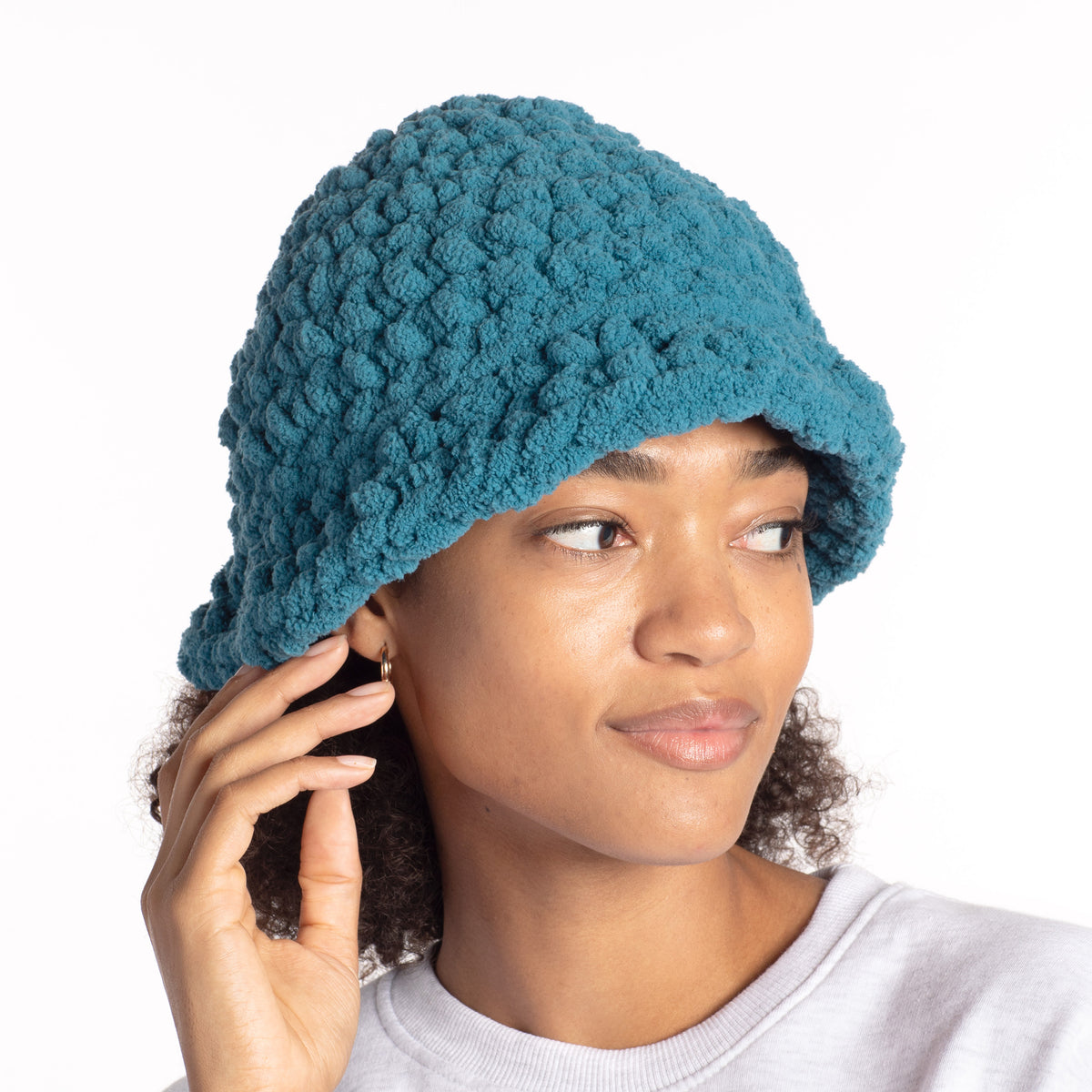 Crochet Hat made in Bernat Blanket Extra Yarn