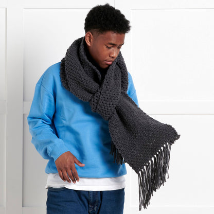 Bernat Cozy Wraps Crochet Scarf Coal