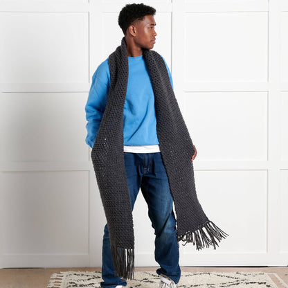 Bernat Cozy Wraps Crochet Scarf Coal