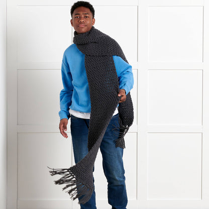 Bernat Cozy Wraps Crochet Scarf Coal