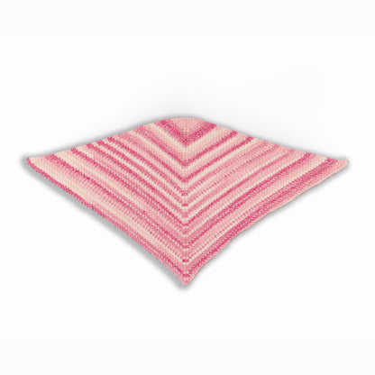 Bernat Crochet Breezy Day Shawl A crocheted shawl with a gradient of blue to purple colors, featuring a picot edging,Lollipop Pink