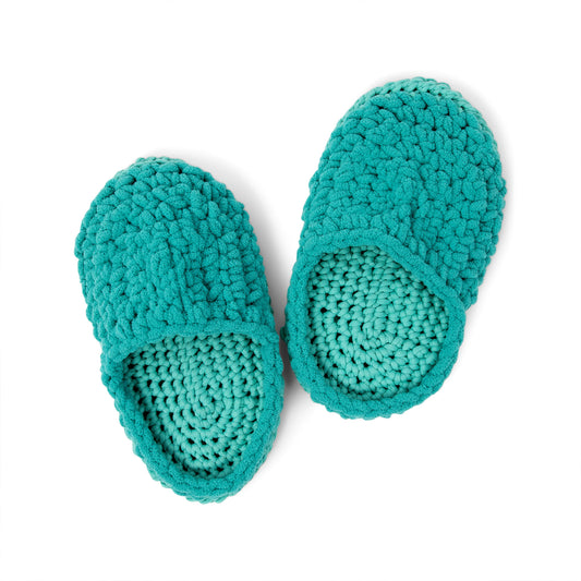 Crochet Slippers made in Bernat Maker Yarn
