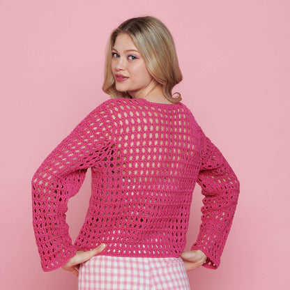 Bernat Crochet Mesh Cardigan Crochet  made in Bernat Softee Cotton yarn
