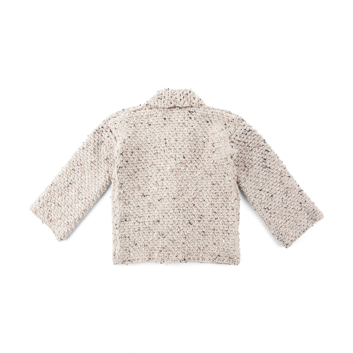 Crochet Cardigan made in Bernat Forever Fleece Tweeds Yarn