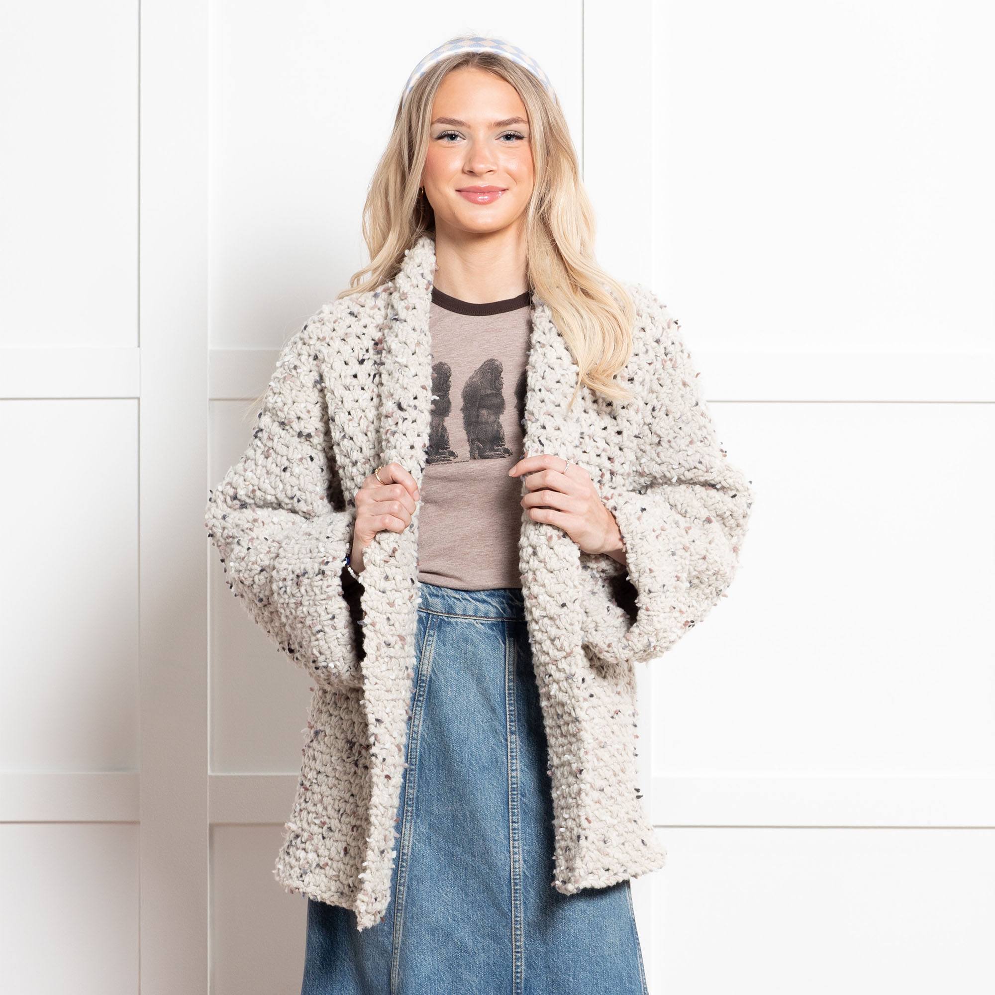 Free Beginner Bernat Building Blocks Crochet Cardigan Pattern