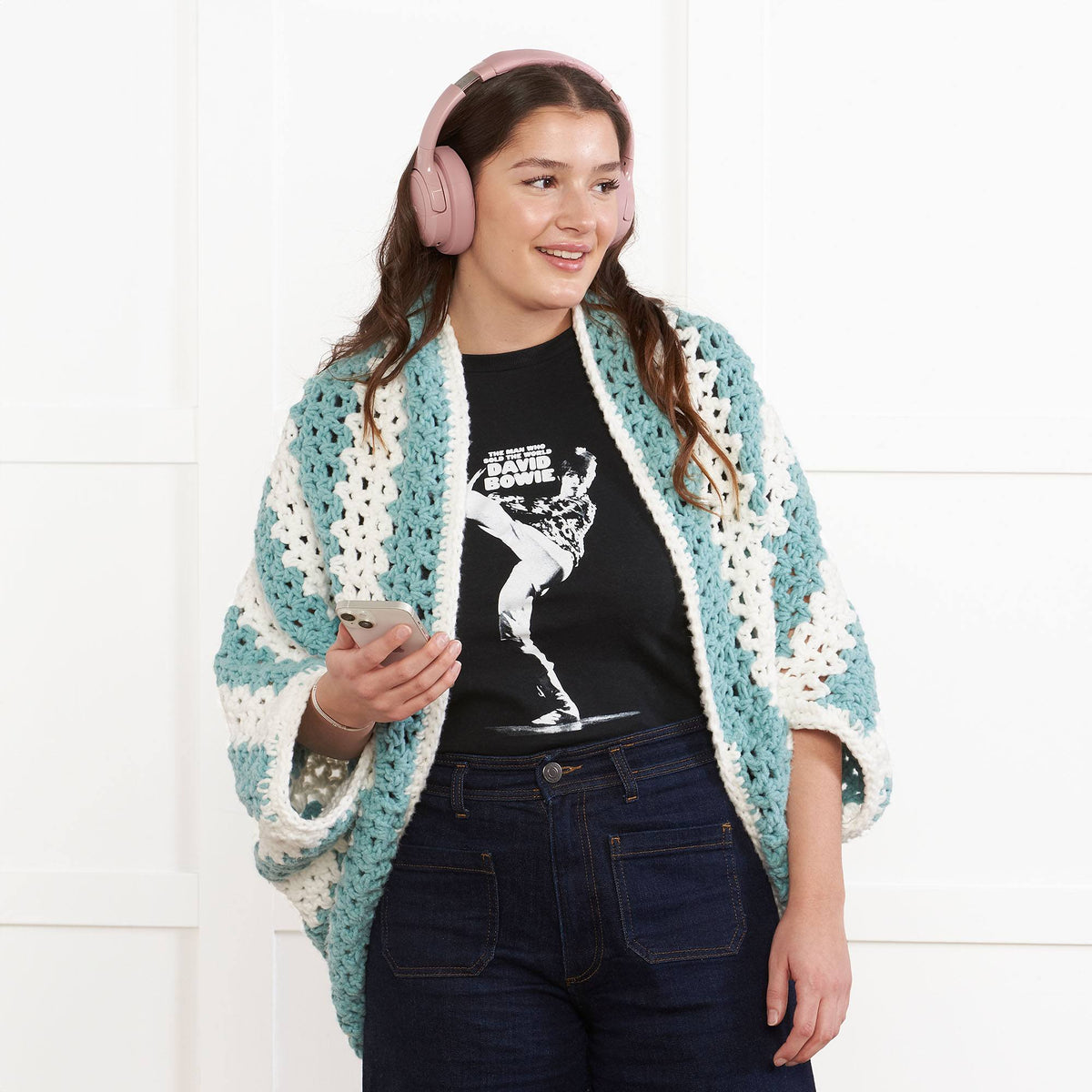 Crochet Cardigan made in Bernat Forever Fleece Yarn