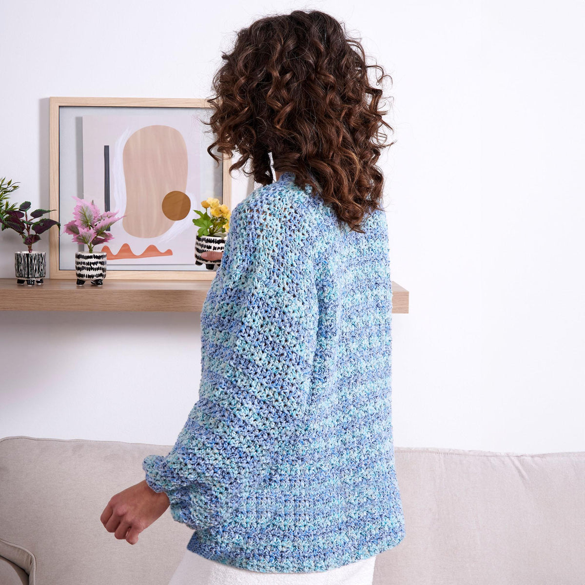 Crochet Cardigan made in Bernat Lattice Yarn