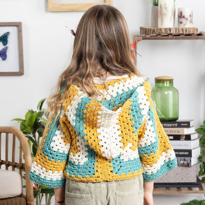 Bernat Crochet Kids Hooded Hexi Pullover Crochet Pullover made in Bernat Yarn