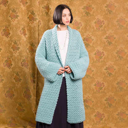 Bernat Crochet Moss-Stitch Car Coat Bernat Crochet Moss-Stitch Car Coat