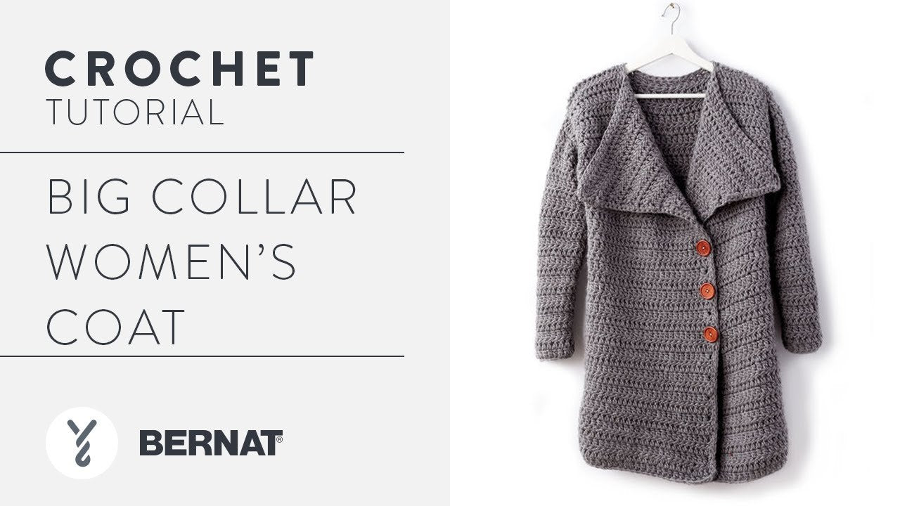 Bernat Big Collar Crochet Coat