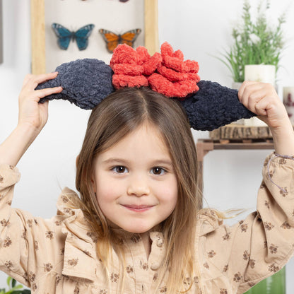 Bernat Crochet Floral Horn Headband Crochet Headband made in Bernat Blanket Perfect Phasing Yarn