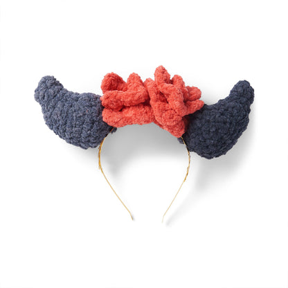 Bernat Crochet Floral Horn Headband Crochet Costume made in Bernat Blanket Perfect Phasing Yarn
