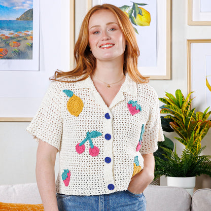 Bernat Crochet Fruit Bowl Camp Shirt Bernat Crochet Fruit Bowl Camp Shirt