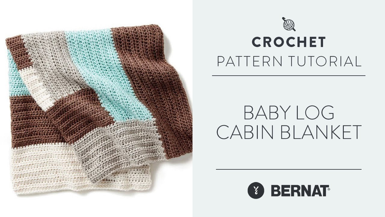 Bernat Log Cabin Crochet Baby Blanket