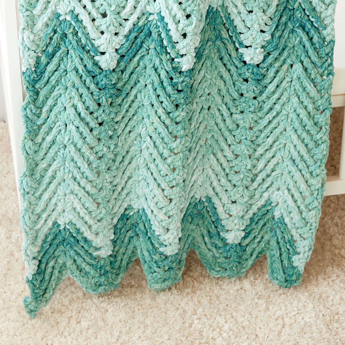 Crochet Blanket made in Bernat Baby Blanket Dappled Yarn