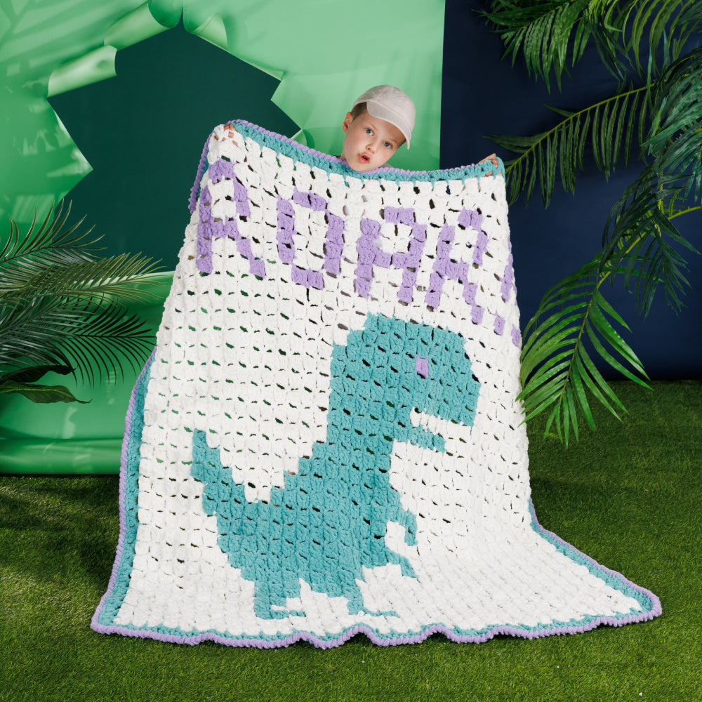 Crochet Blanket made in Bernat Baby Blanket yarn, Teal.