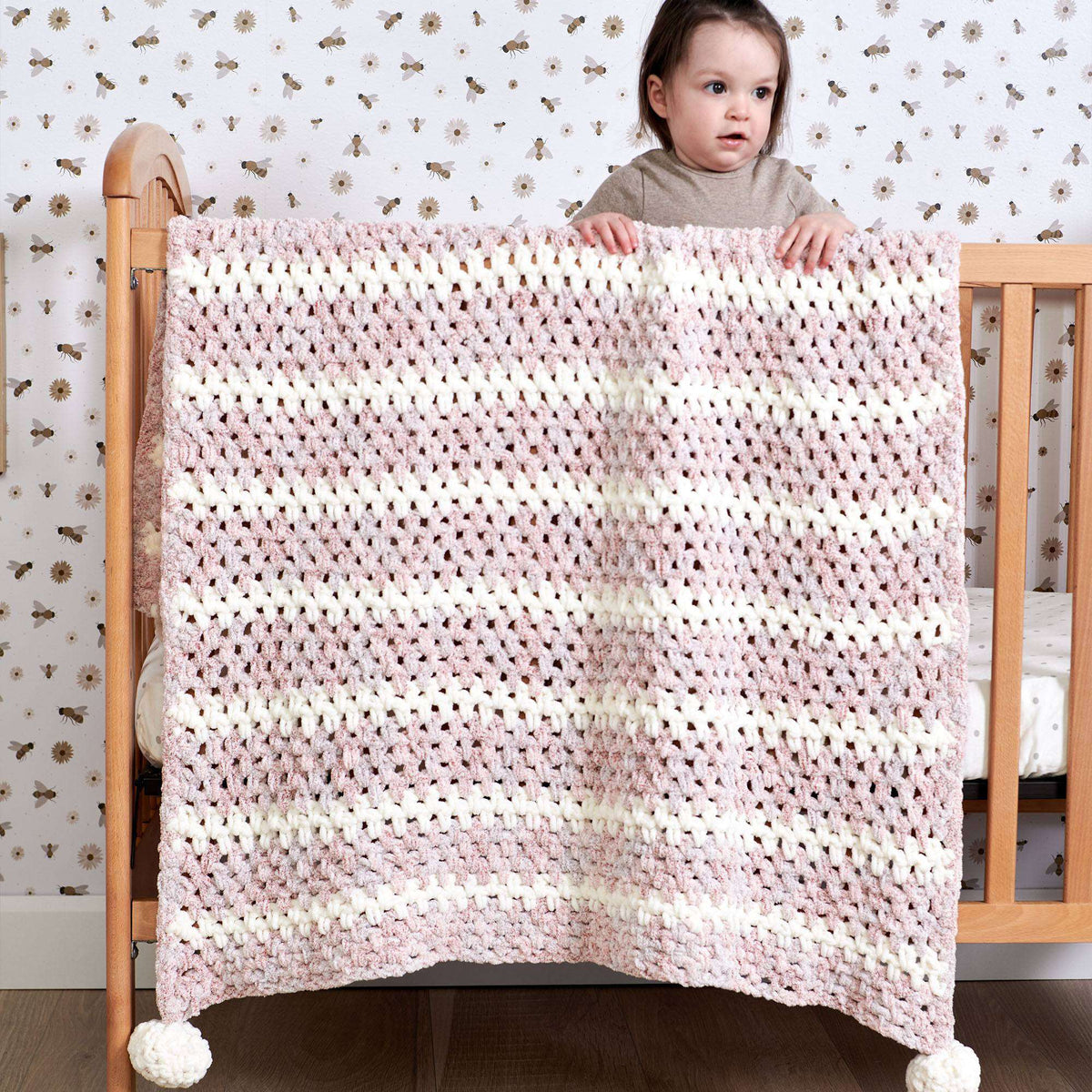 Crochet Blanket made in Bernat Baby Blanket Yarn