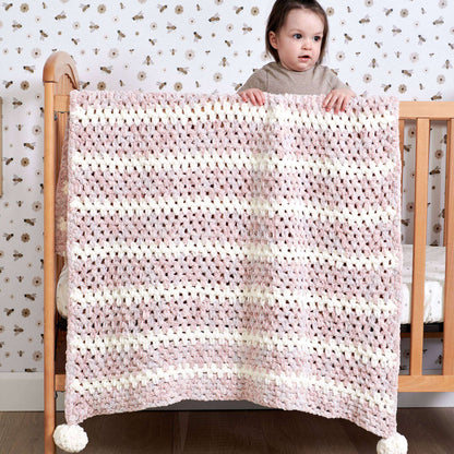 Bernat Beginner Crochet Baby Stripe Blanket Crochet Blanket made in Bernat Baby Blanket Yarn