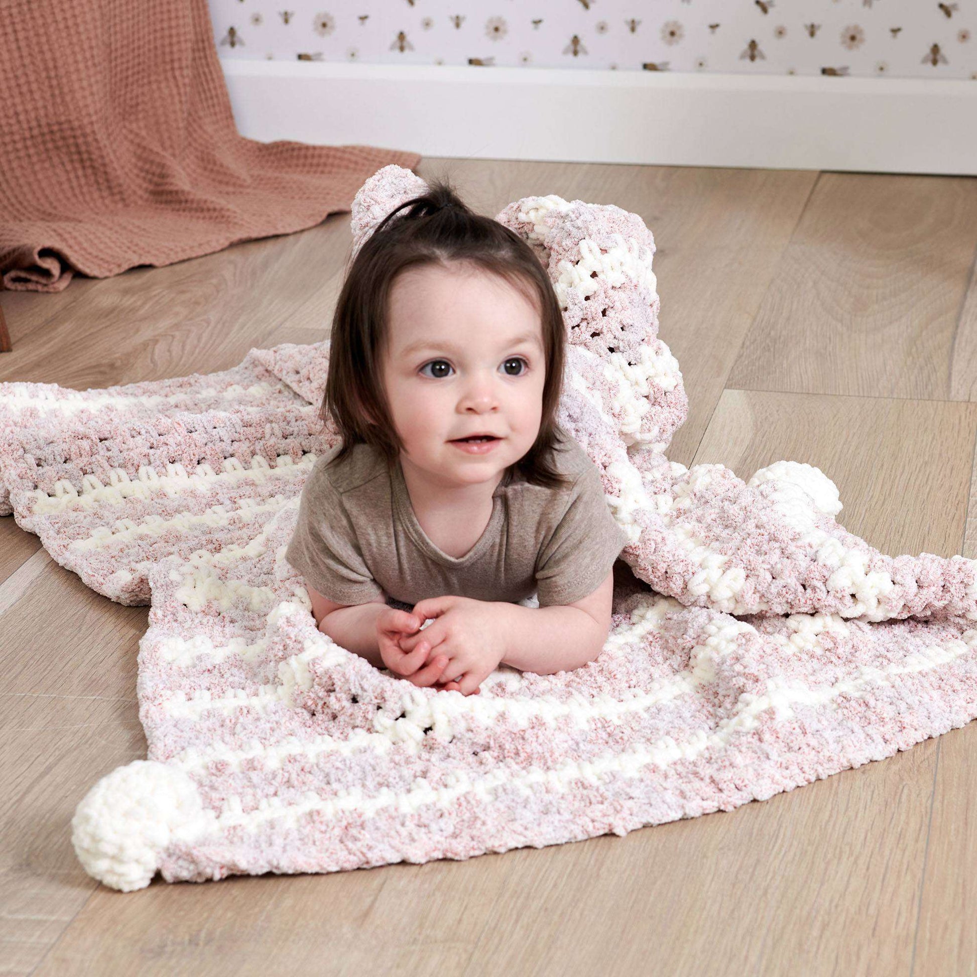 Free Bernat Beginner Crochet Baby Stripe Blanket Pattern