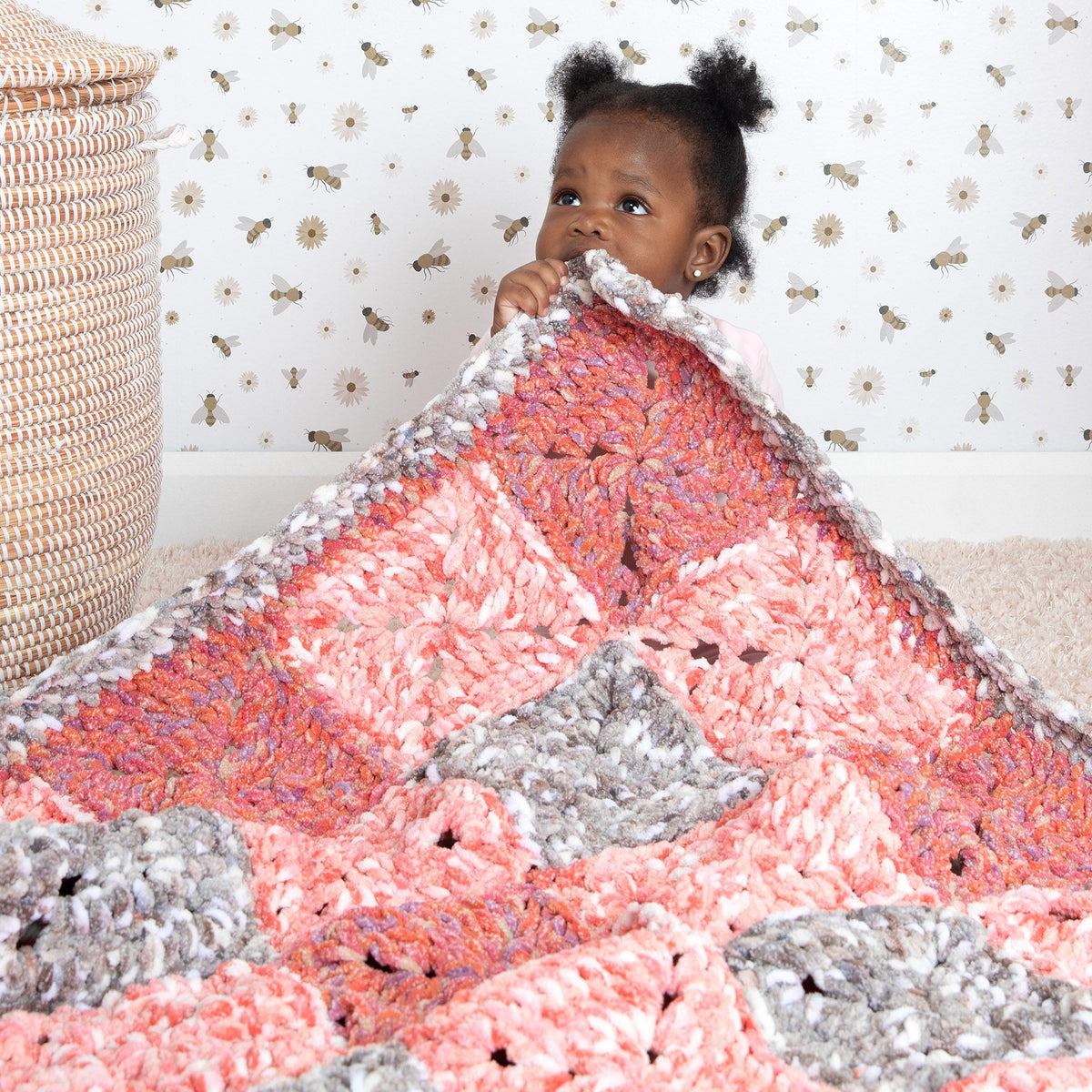 Crochet Blanket made in Bernat Baby Blanket Yarn